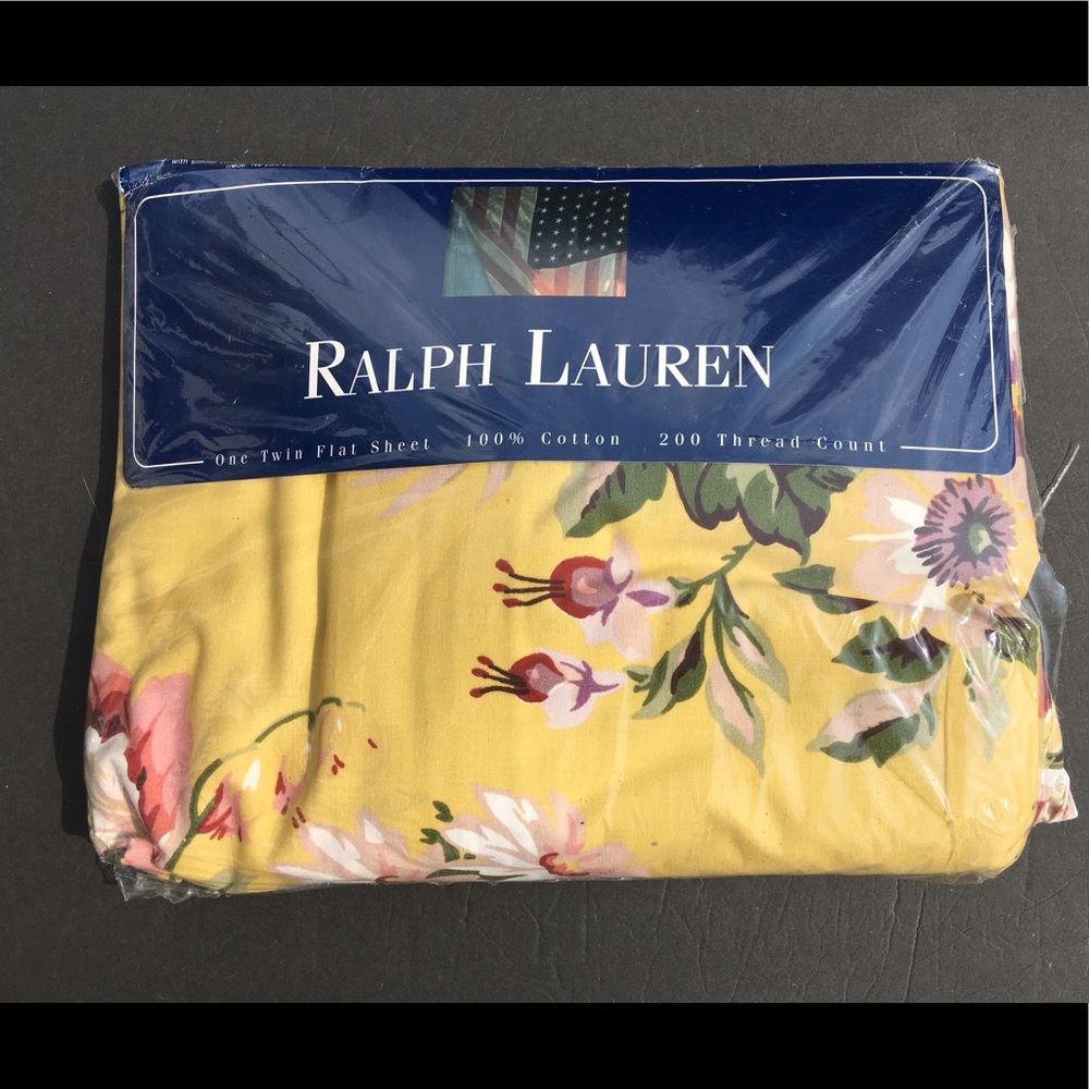 Ralph Lauren Twin Sheet Flat Brooke Vintage Cotton Grand Millenial USA Open
